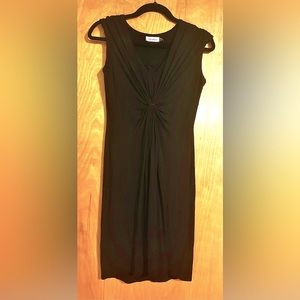 Beautiful Black Calvin Klein Dress/ Like New size 10 flattering/stretchy/cotton